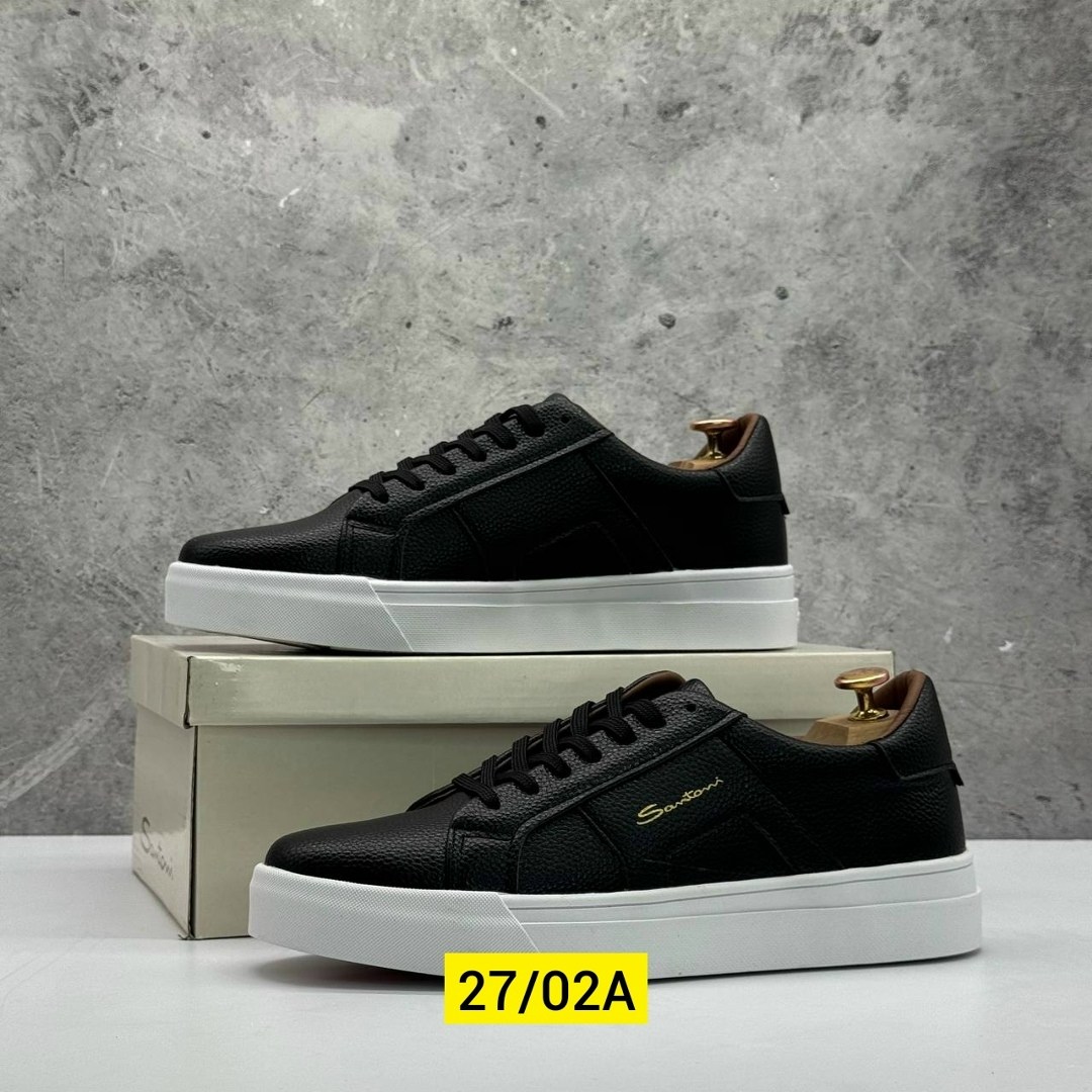 мужские кеды santoni,мужские кеды,кеды мужские кожаные,кеды мужские santoni черные,мужская