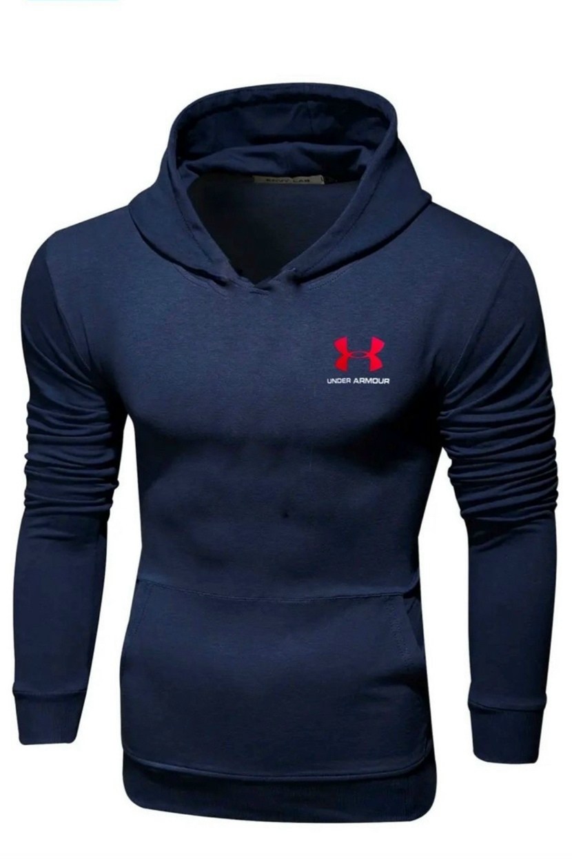 спортивная толстовка under armour,толстовка с капюшоном,толстовка under armour sportstyle terry logo hoodie 1348520-408,толстовка under armour,толстовка мужская с капюшоном
