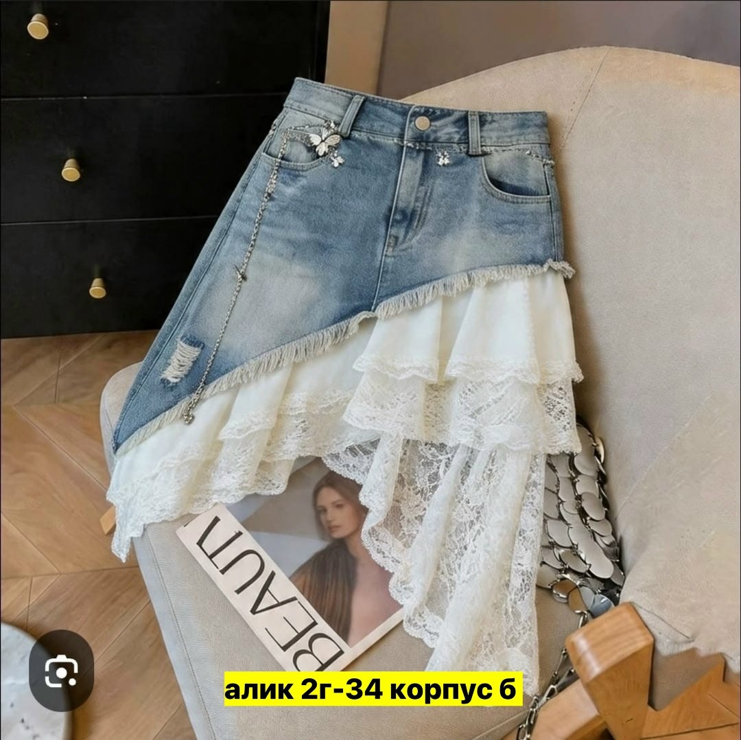 юбка комбинированная с джинсой,джинсовая юбка,бохо юбка,джинсовая юбка с кружевом,юбка из старых джинсов