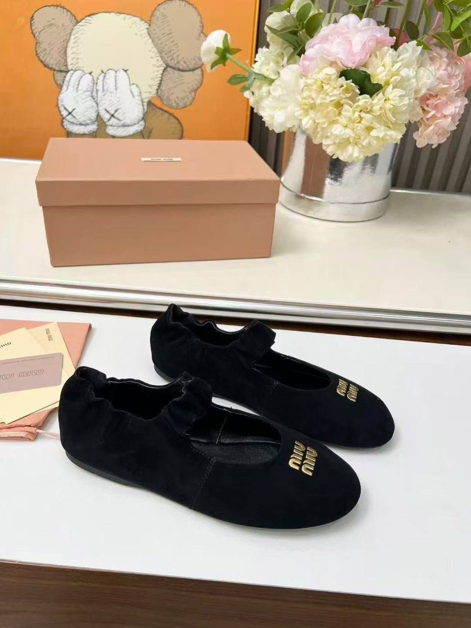 женские черные замшевые туфли miu miu,,туфли miu miu,женские черные замшевые туфли miu miu lm-21960,балетки miu miu