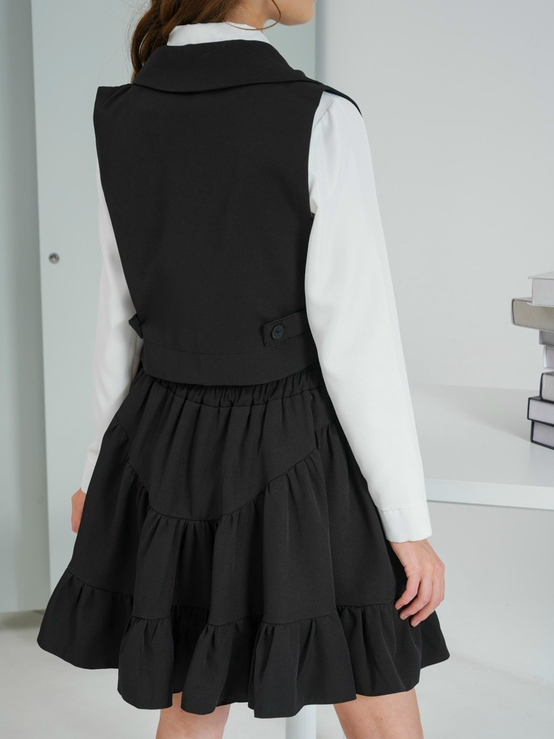 школьный костюм двойка с юбкой и жилетом sheng yuan fashion,костюм юбка с жилеткой школьный синий,школьный костюм двойка с юбкой и жилетом blacknina,костюм школьная форма жилетом likikids цвет темно-с