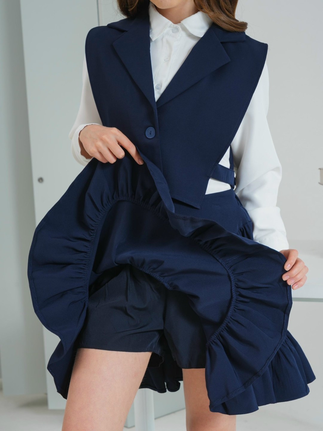 школьный костюм двойка с юбкой и жилетом sheng yuan fashion,костюм юбка с жилеткой школьный синий,школьный костюм двойка с юбкой и жилетом blacknina,костюм школьная форма жилетом likikids цвет темно-с