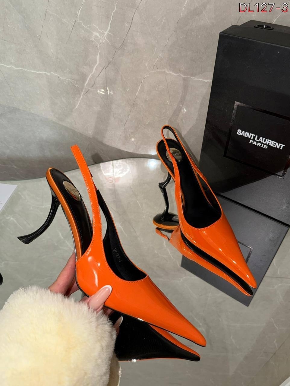 оранжевые туфли,женская ,туфли лодочка,saint laurent туфли,брендовые туфли