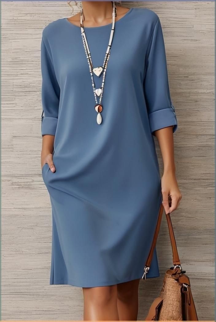 платье стиль,платье с круглым вырезом,платья женская,cotton linen temperament round neck long sleeve mini dress