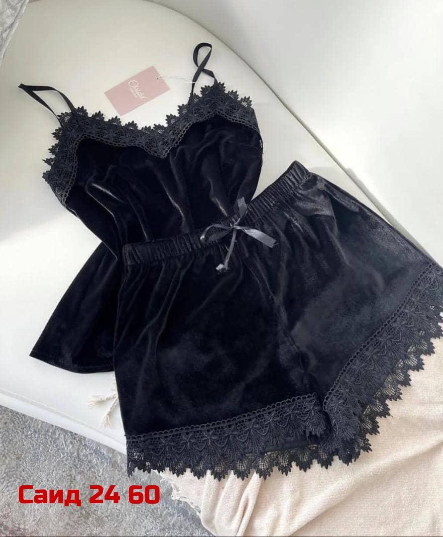 комплект женской пижамы,пижама из бархата,пижама женская,пижама велюровая женская с кружевом,пижама с кружевом