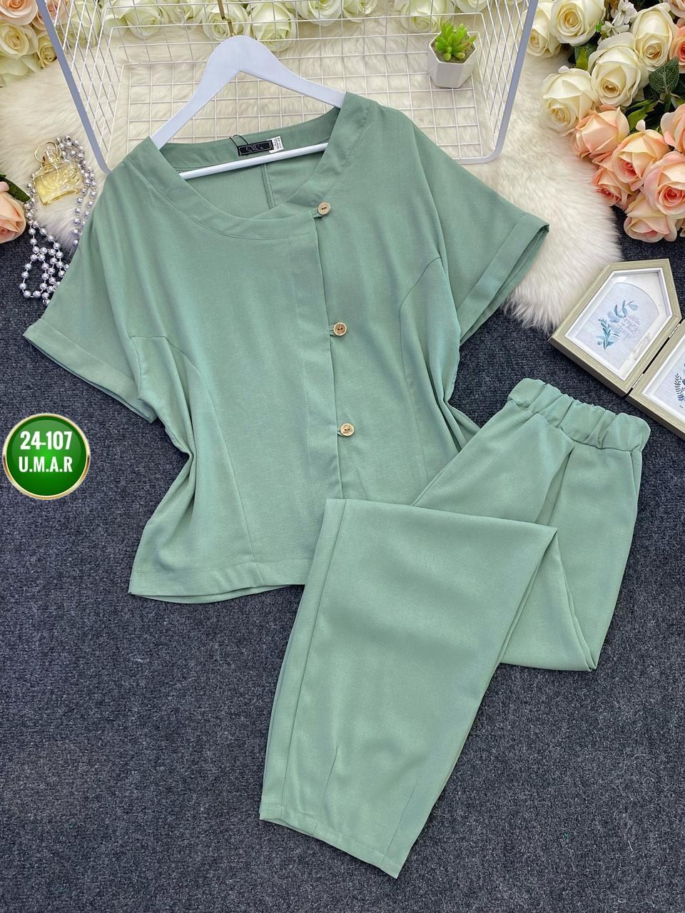 брючный костюм michel chic 1337/1 мохито,костюм michel chic арт 1337 корич,женский брючный костюм,брючный костюм michel chic 1337 зеленый,брючный костюм michel chic 1337 зеленый двойка