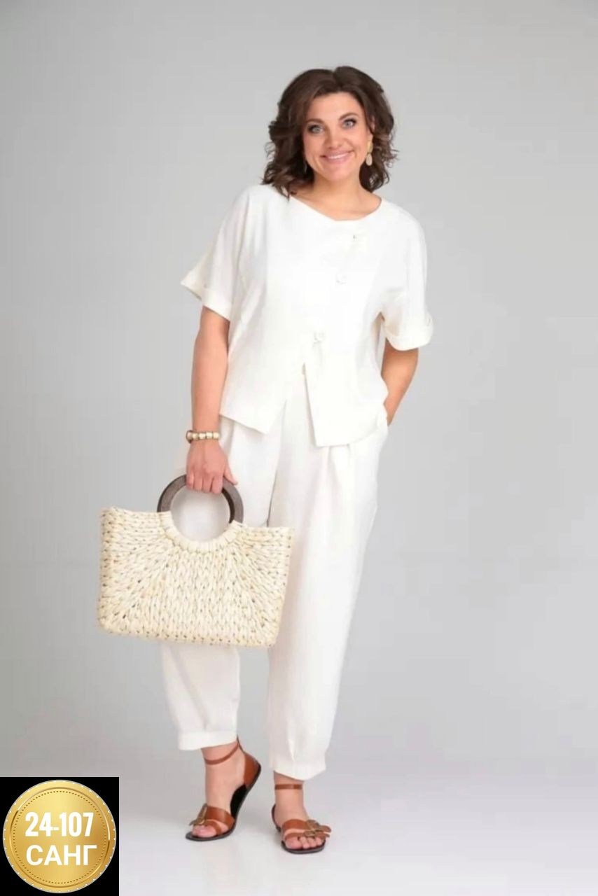 брючный костюм michel chic 1337/1 мохито,костюм michel chic арт 1337 корич,женский брючный костюм,брючный костюм michel chic 1337 зеленый,брючный костюм для невысоких женщин