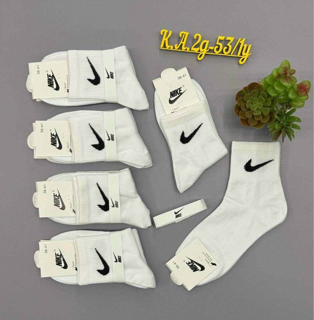 комплект носков женских nike sport socks белых 36-41,комплект носков nike,комплект носков женских nike sport socks белых 36-41 реплика,мужские носки,носки женские белые nike короткие набор 5 пар летни
