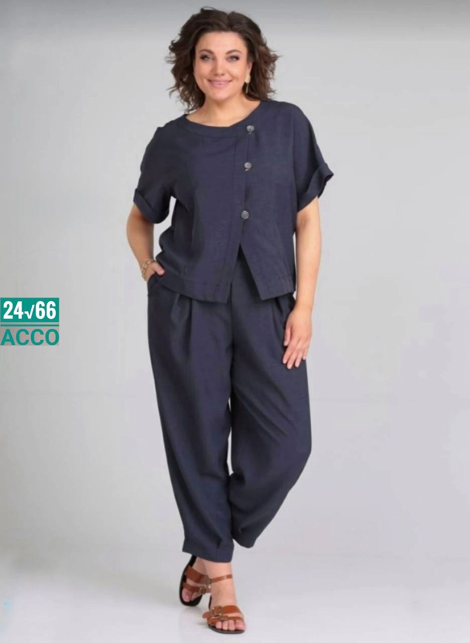 брючный костюм для полных женщин,летний брючный костюм michel chic 1337 /1 темно-синий двойка,брючный костюм 1337 мишель шик,брючный костюм michel chic 1337,брючный костюм michel chic 1337 темно-синий