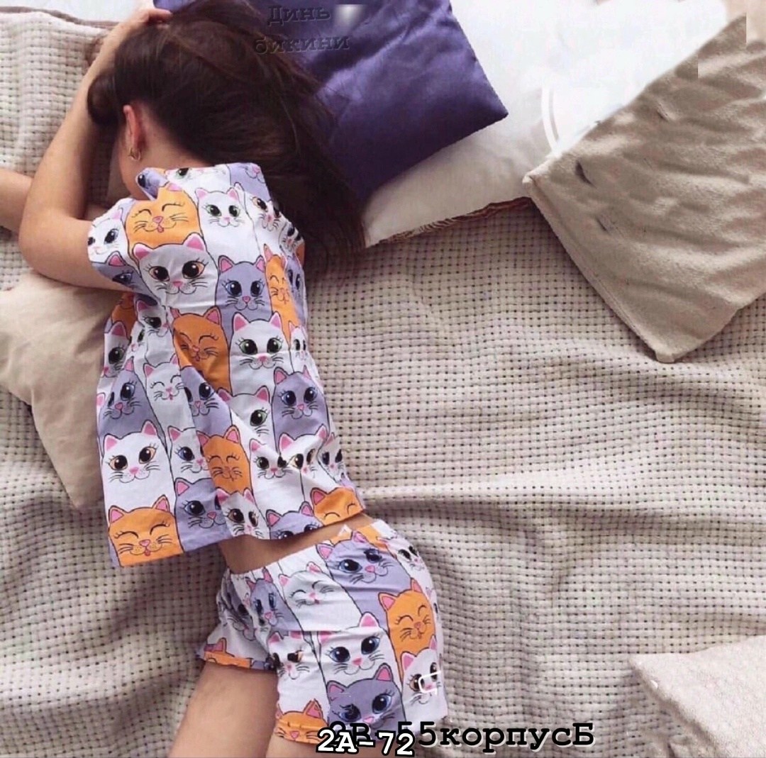 пижама с котиками женская,пижама женская,пижама домашний костюм,домашняя одежда пижама,комплект пижама