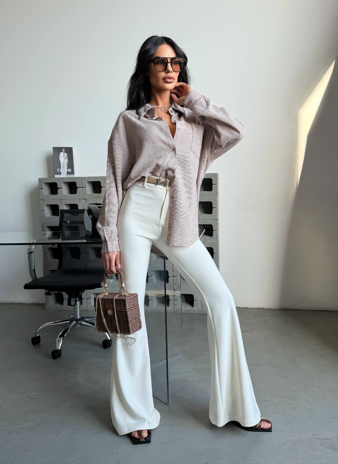 рубашка в клетку от miu miu,женская рубашка,стильная рубашка,рубашка,рубашка блузка