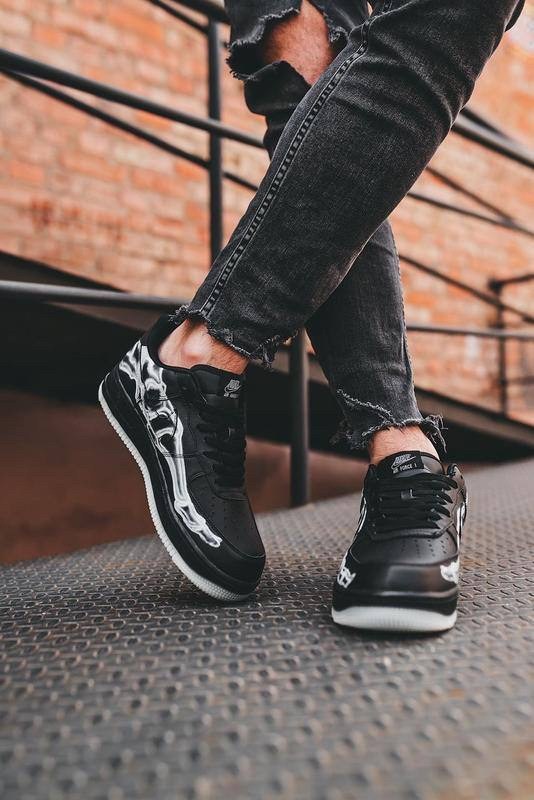 кроссовки nike air force 1 low,кросcовки nike air force 1,nike air force 1 skeleton black,мужские кроссовки nike air force 1,nike air force 1 low black skeleton