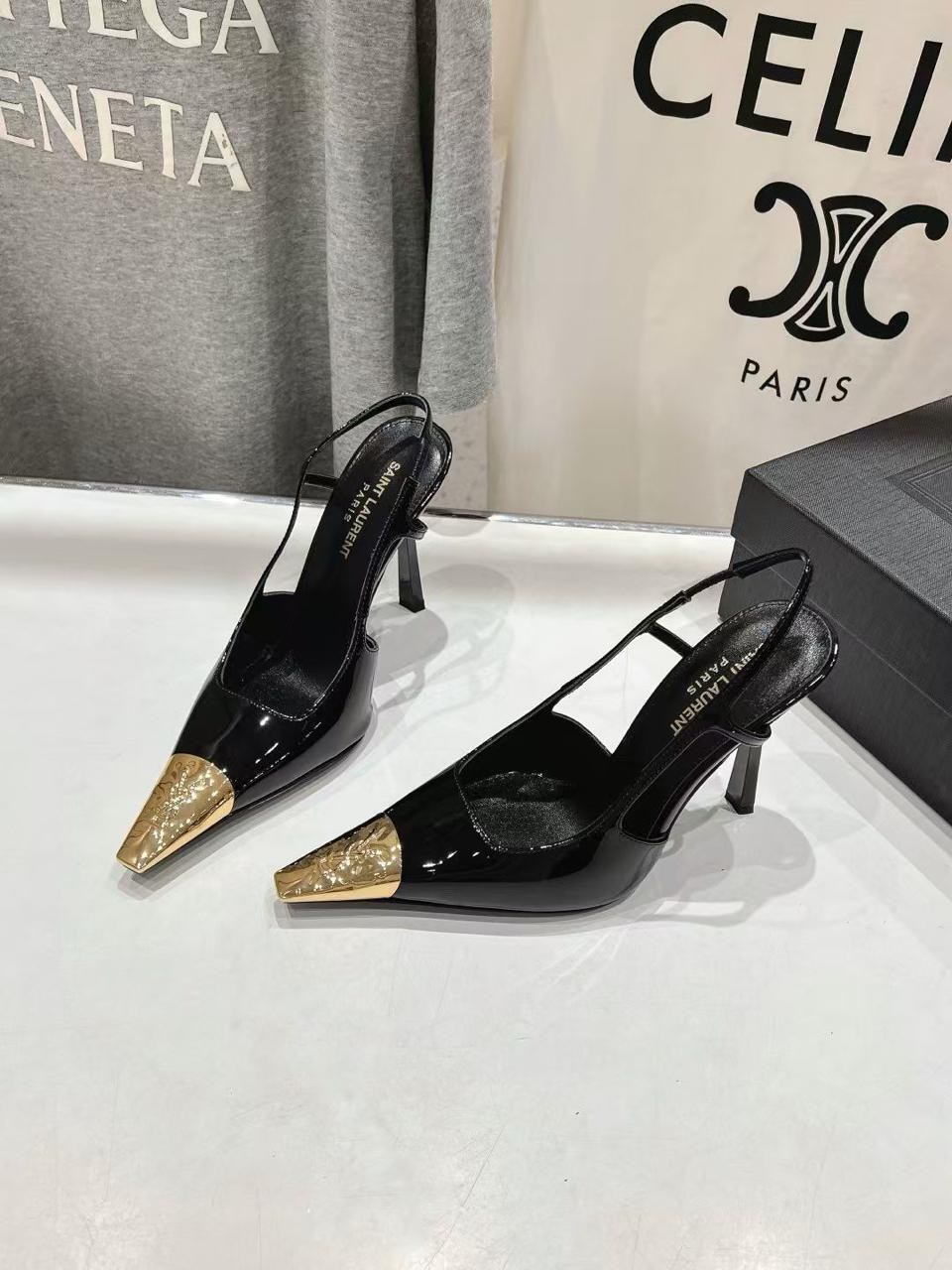 туфли женские yves saint laurent,туфли лодочки на плоской подошве с квадратным заос,женские туфли на высоком каблуке с острым носком,женские кожаные туфли saint laurent черные с золотым носком каблук