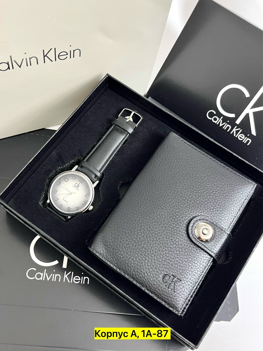 портмоне и часы подарочный бокс calvin klein,часы для мужчин,подарочный набор calvin klein,мужские наборы,мужской подарочный набор