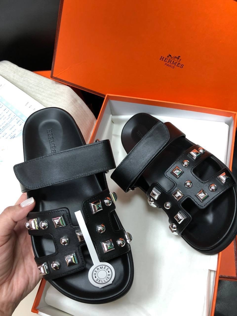 шлепанцы hermes,,кожаные шлепанцы,женские шлепанцы,шлепки эрмес
