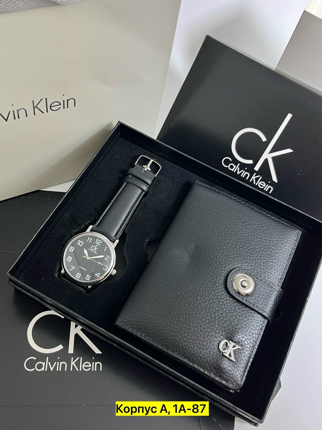 портмоне и часы подарочный бокс calvin klein,часы для мужчин,подарочный набор calvin klein,мужские наборы,мужской подарочный набор