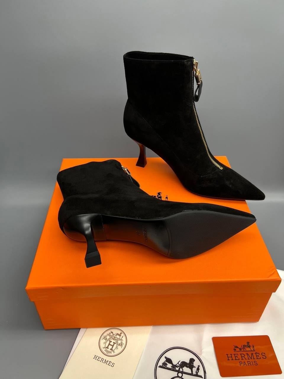 ботильоны hermes,батильончики hermes,,замшевые ботильоны,стильные ботильоны