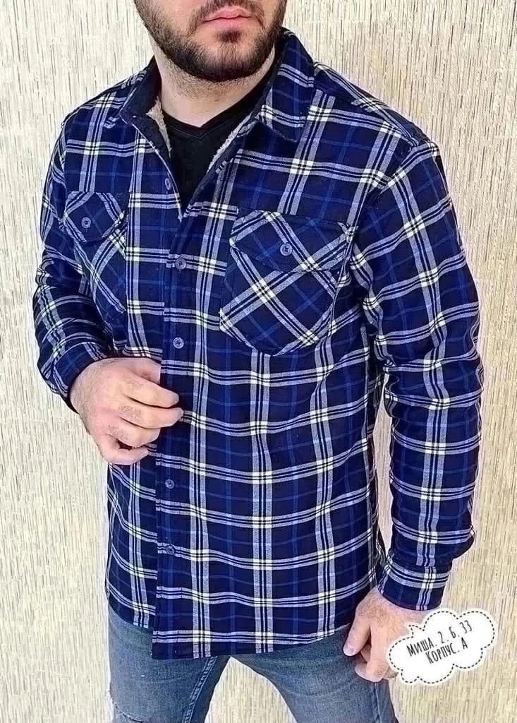 рубашка мужская утепленная,рубашка в клетку теплая h&h fashion,рубашка теплая на флисе,мужская клетчатая рубашка,рубашка теплая мужская