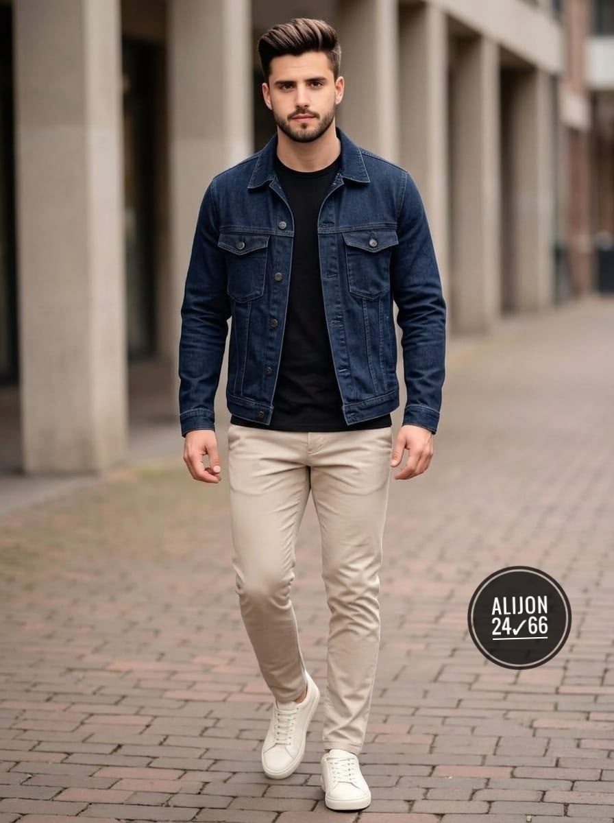 мужские джинсовые куртки,стильные мужские костюмы,mujskoy style jeans jacket style мужской,джинсовка с серыми джинсами,джинсовая куртка