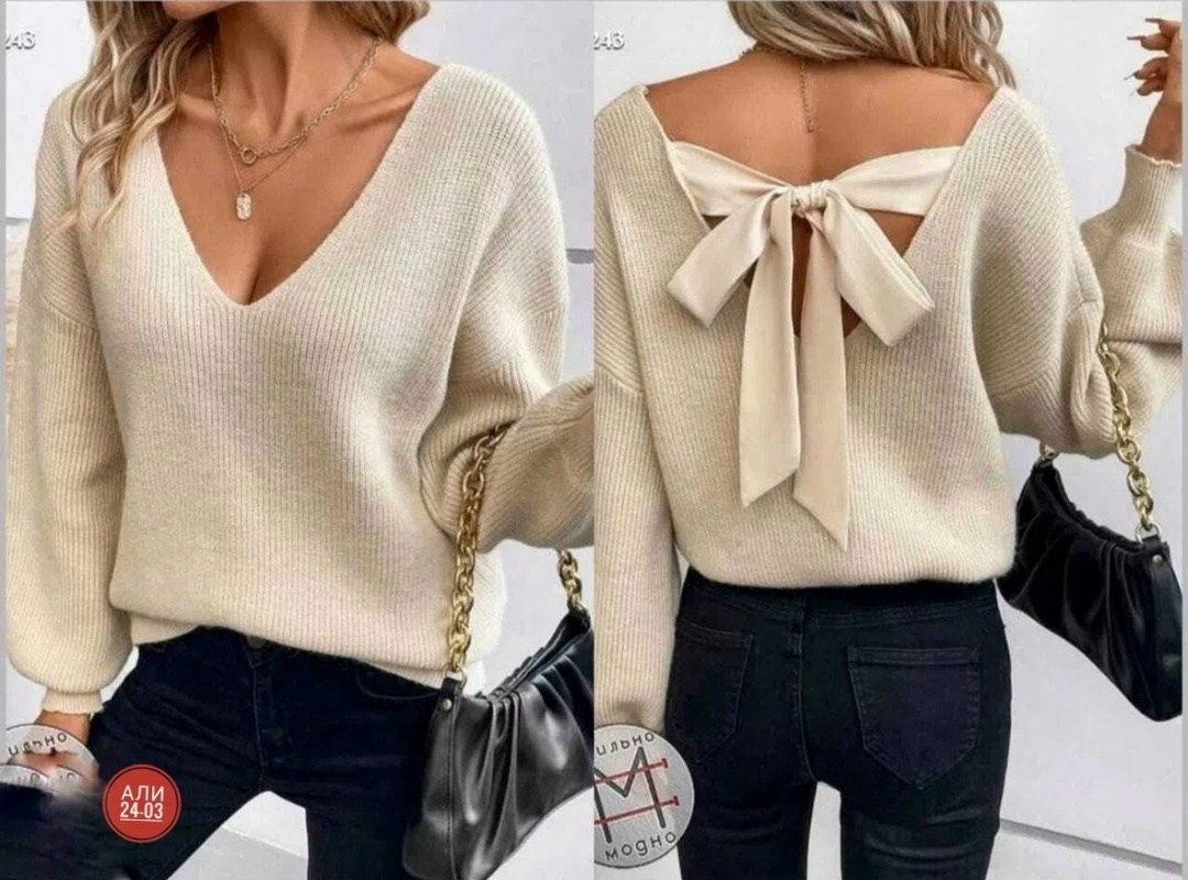 кофта женская,кофта,кофта с бантом,кофта с открытой спиной,женский свитер с бантом и завязкой на спине