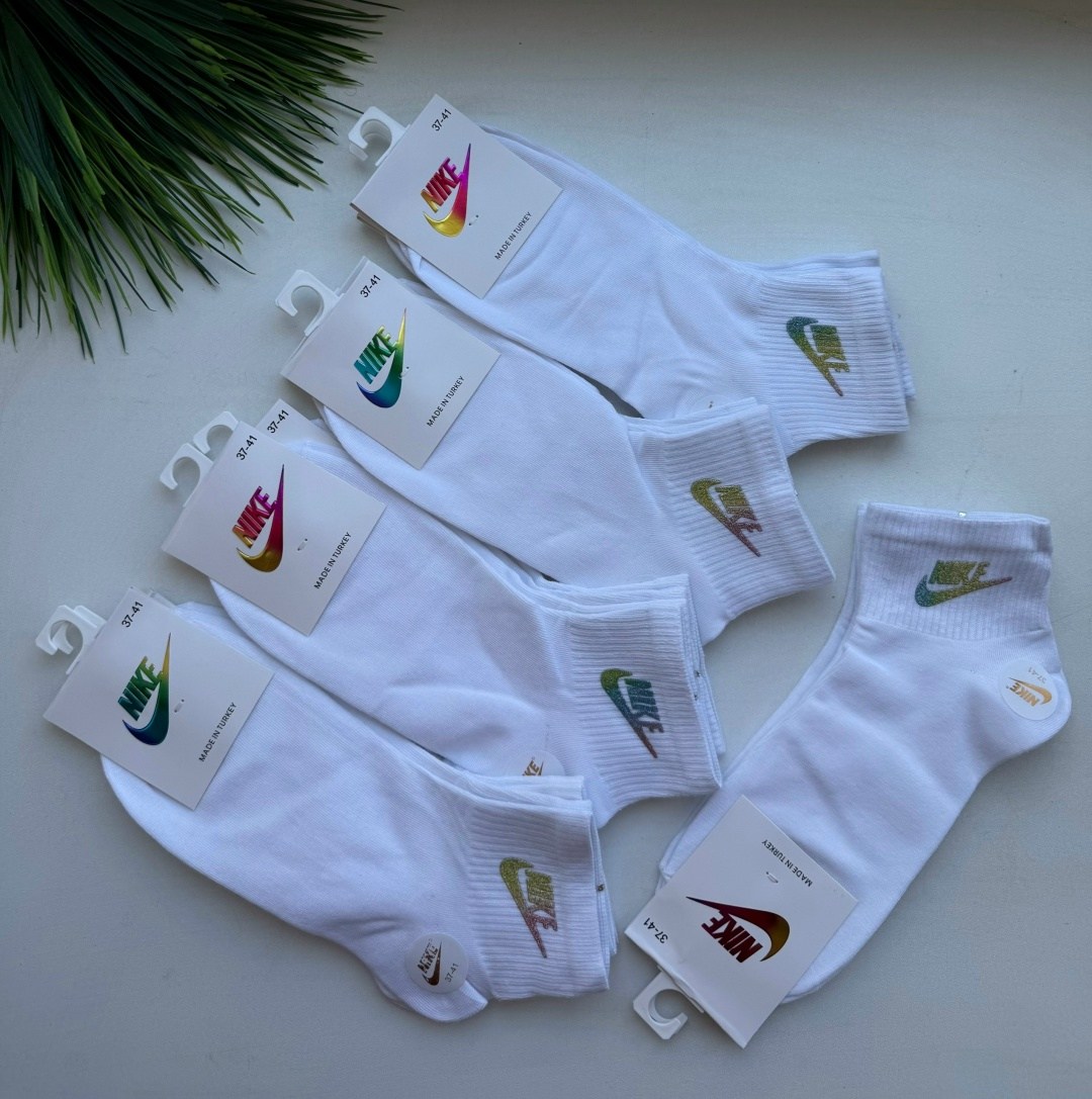 носки женские,комплект носков женских nike sport socks белых 36-41,комплект носки женские,носки короткие,носки женские 10 пар