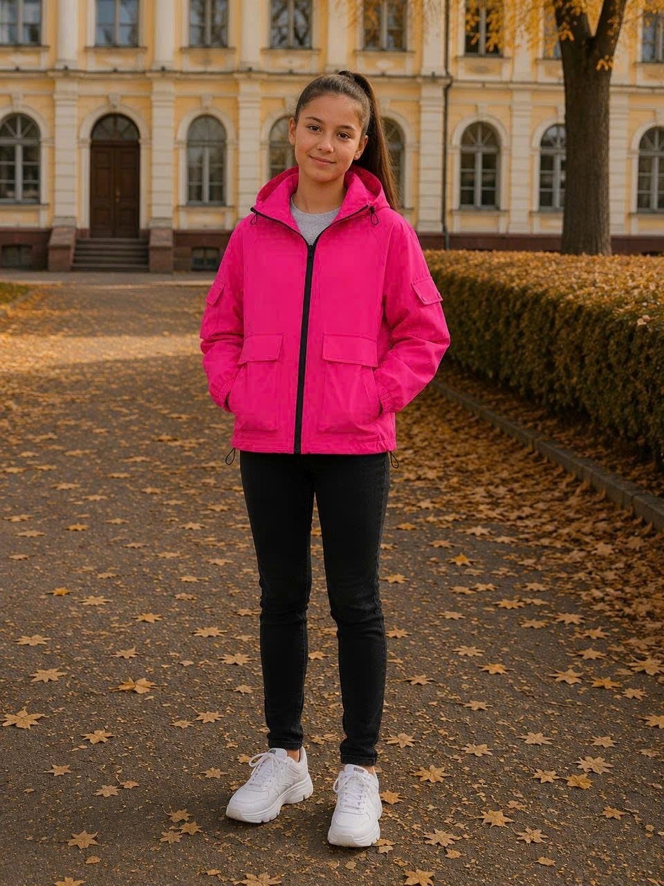 куртка для девочки демисезонная,куртка для девочки "эффи" ярко-розовый р.152-80,куртка для девочки "эффи" ярко-розовый р.146-76,куртка демисезонная,куртка для девочек