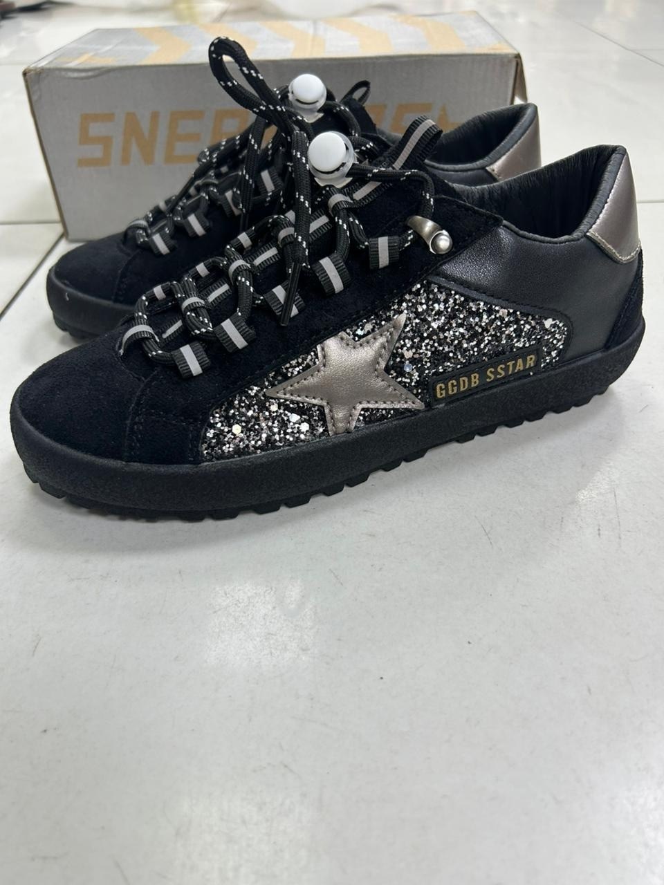,кеды golden goose,кроссовки golden goose,кроссовки golden goose super-star glitter sneakers черный,обуви