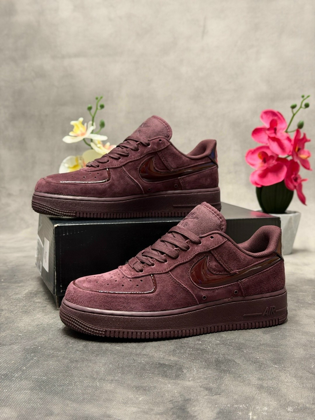 бордовые кроссовки,,nike air force 1 '07,nike air force 1 low,кроссовки nike air force 1