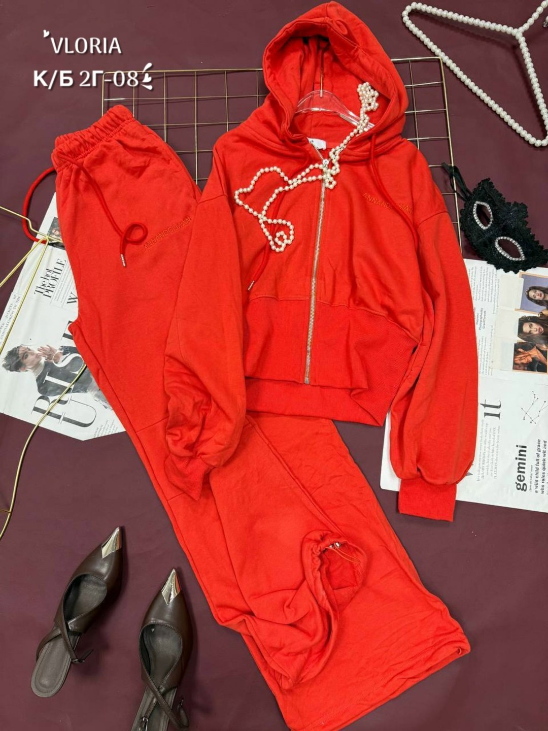 костюм спортивный оверсайз с начесом палаццо и зип худи micca 526679758,cпортивный костюм женский на флисе,спортивный костюм женский,костюм женский,спортивные костюм