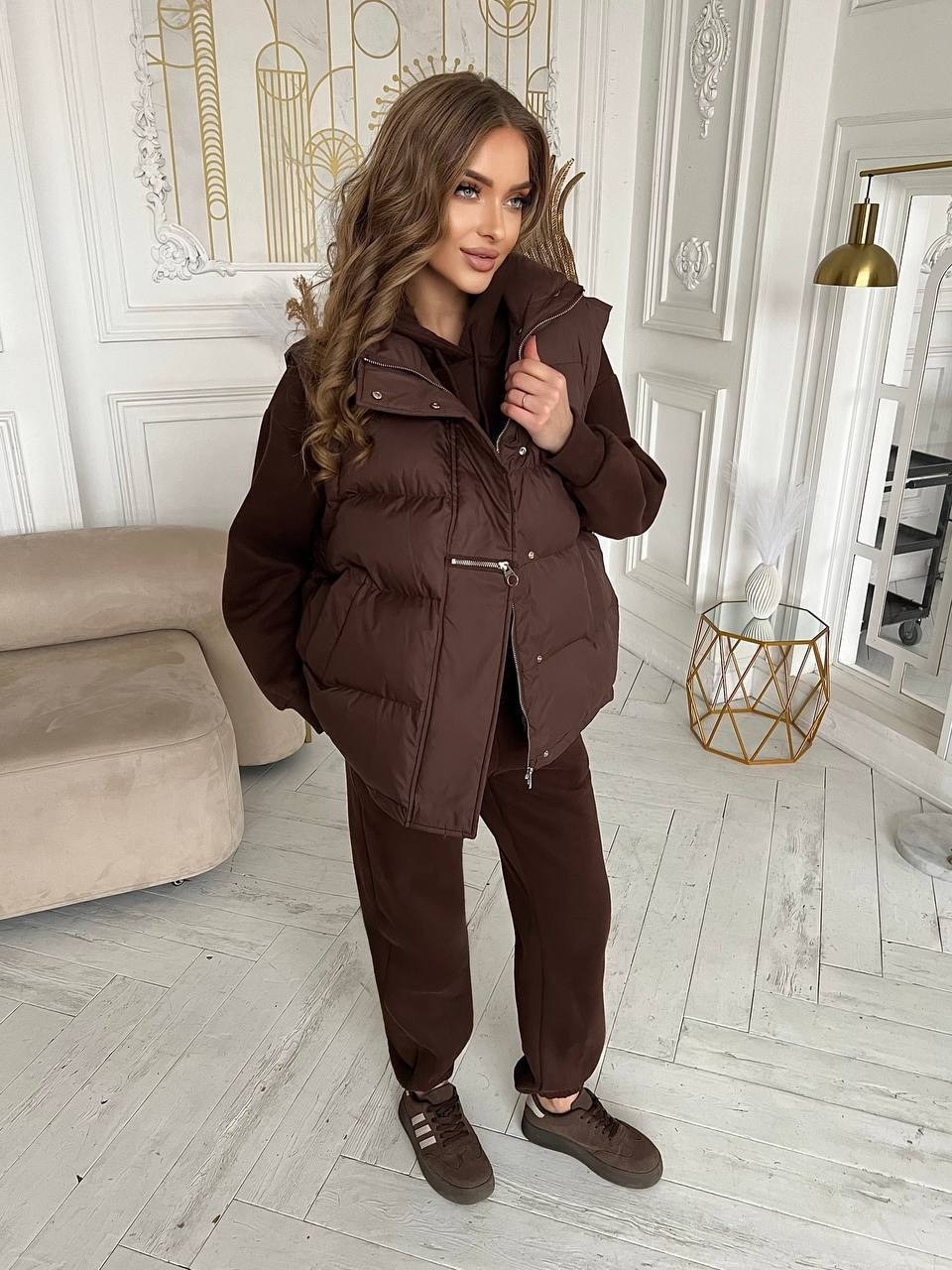 miu miu женский бежевый костюм тройка,теплый костюм женский,костюм теплый,жилетка женская,костюм женский тройка утепленный