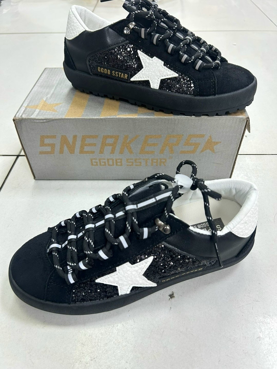 ,кеды golden goose,кроссовки golden goose,кроссовки golden goose super-star glitter sneakers черный,обуви