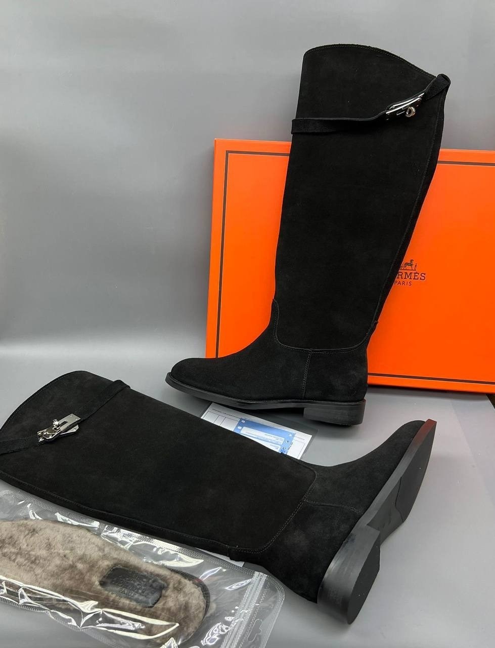 сапоги hermes,женские сапоги hermes,сапоги замшевые hermes jumping,женские черные замшевые сапоги hermes jumping,сапоги эрмес женские