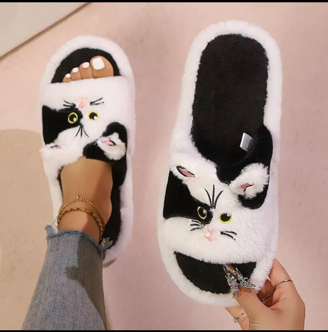 тапочки женские,cat slippers женские легкие пушистые домашние тапочки,домашние тапочки,женские домашние тапочки,тапочки котик