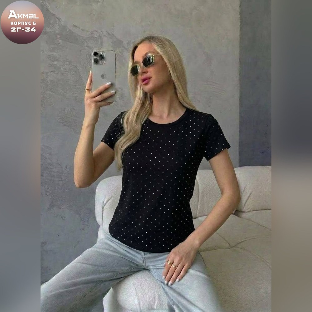 футболка в стразах женская,белая женская футболка,женская футболка,блузка комбинированная,футболка нарядная