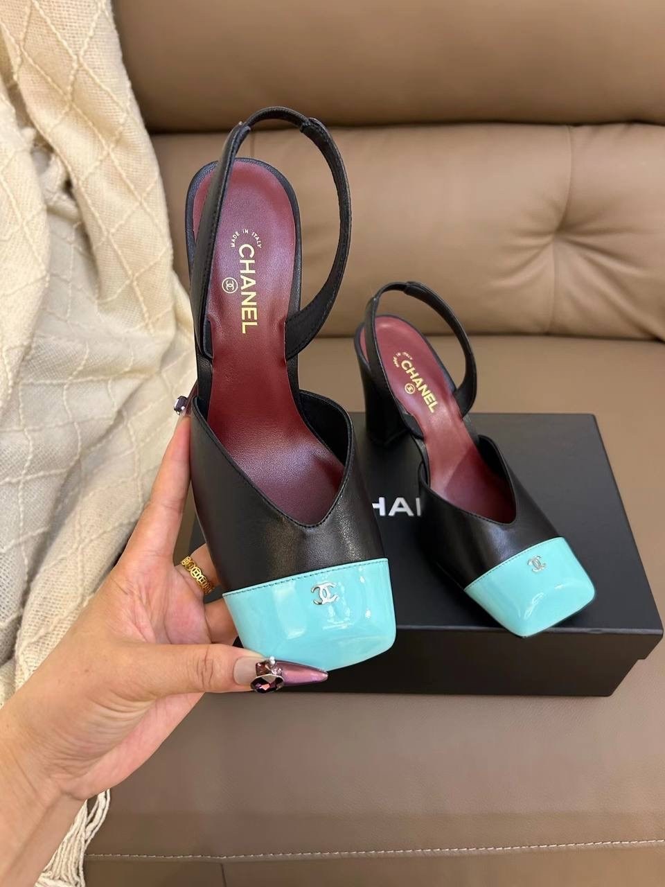 туфли шанель,туфли chanel,босоножки chanel,,туфли шанель с черным носком