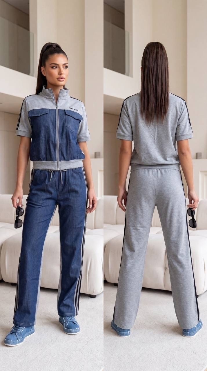 костюм джинсовый брючный waibe one 255434249,костюм джинсовый брючный w.one,костюм джинсовый брючный,спортивные костюм,костюм двойка в стиле спорт шик