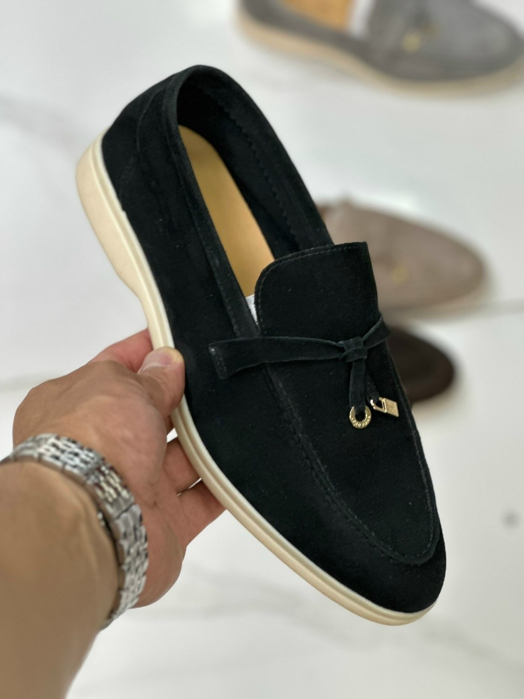 лоферы женские loro piana,,лоферы loro piana summer charms walk замшевые,женские замшевые серые лоферы loro piana open walk,замшевые лоферы loro piana