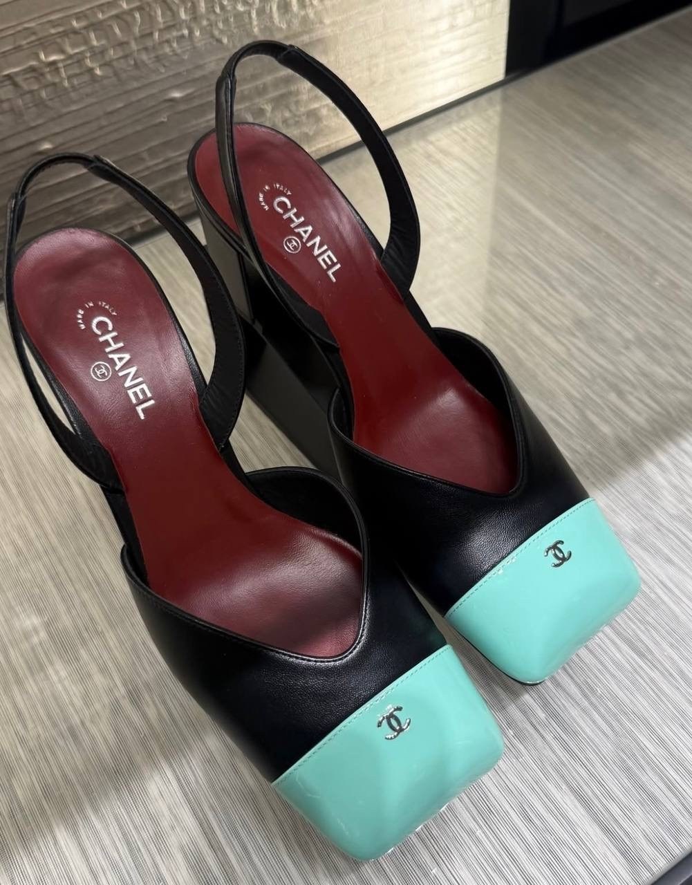 туфли шанель,туфли chanel,босоножки chanel,,туфли шанель с черным носком