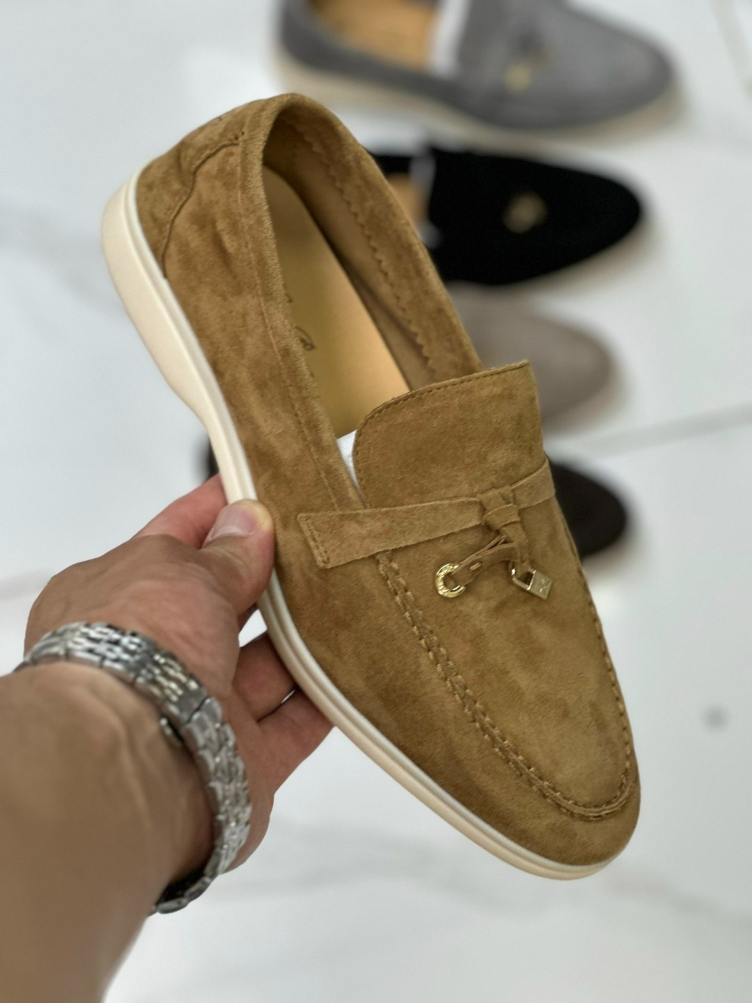 лоферы женские loro piana,,лоферы loro piana summer charms walk замшевые,женские замшевые серые лоферы loro piana open walk,замшевые лоферы loro piana