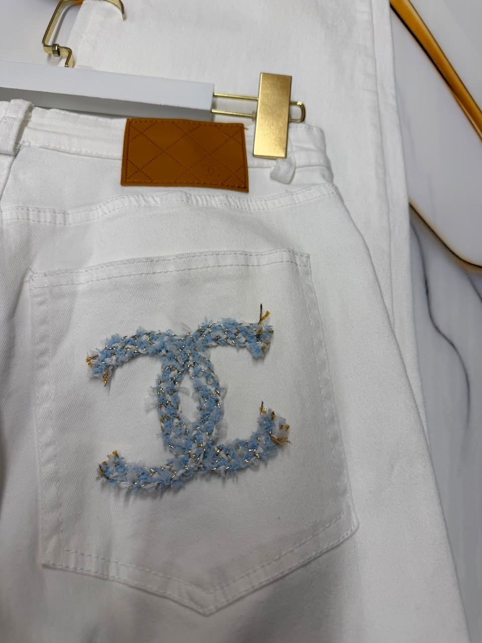джинсы chanel,джинсы шанель,джинсы белые,джинсы женские,джинсовые брюки