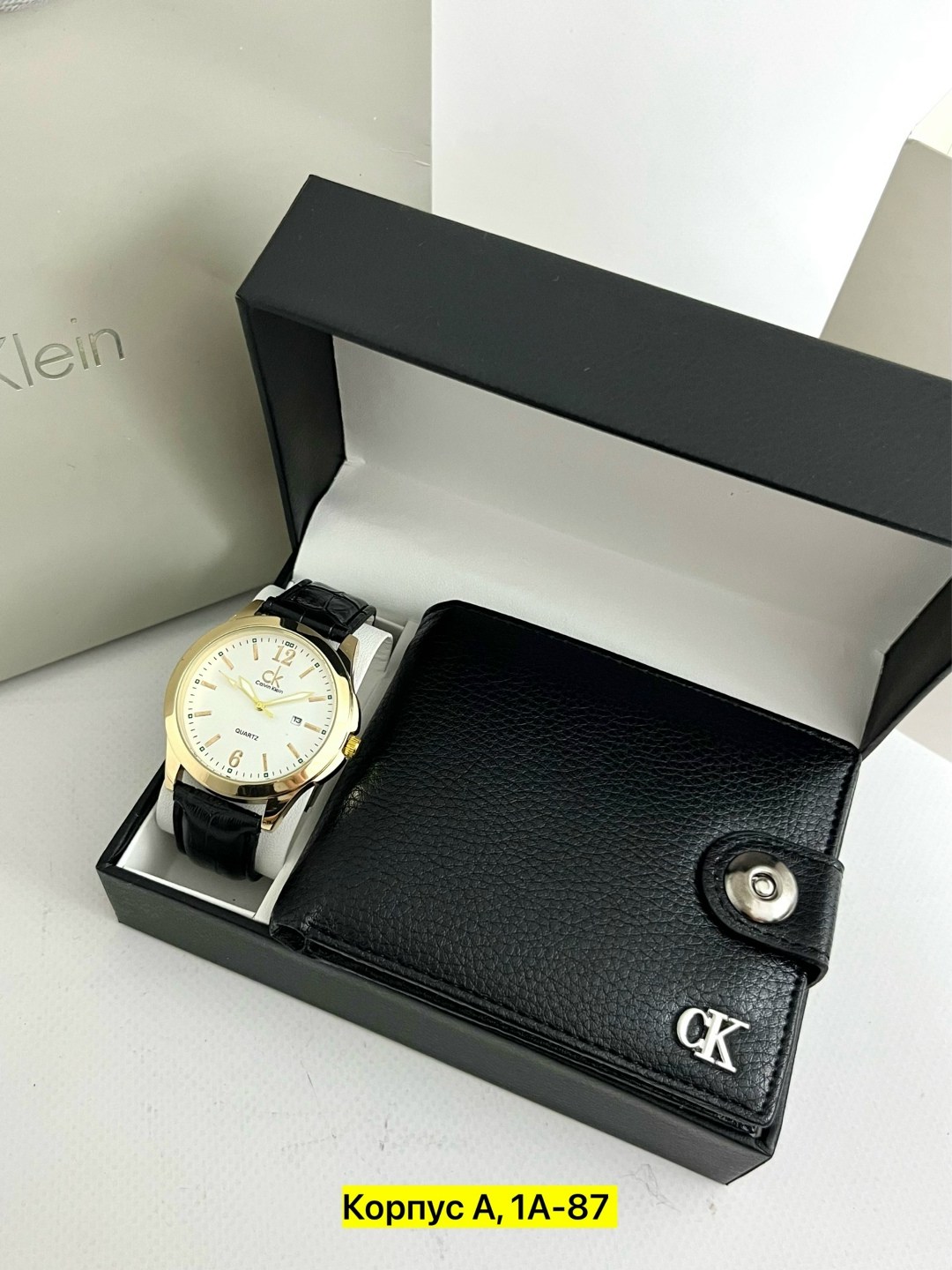портмоне и часы подарочный бокс calvin klein,часы для мужчин,мужской подарочный набор,мужские наборы,подарочный набор