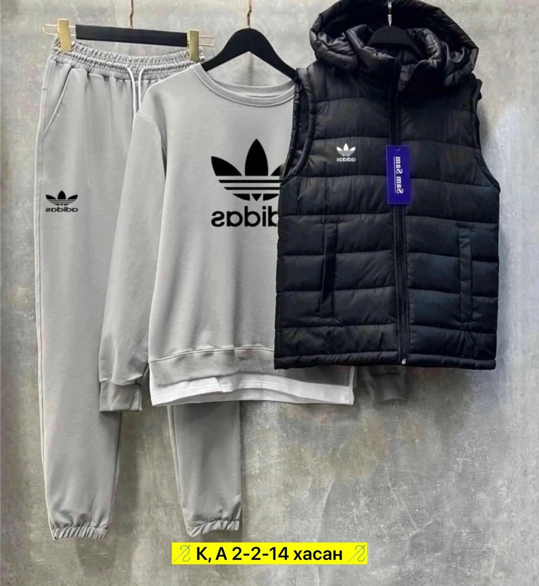 спортивный костюм тройка с жилеткой adidas,спортивный костюм тройка с жилеткой,костюм спортивный мужской,спортивный костюм тройка с жилеткой adidas kn shop цвет темно-зеленый,спортивные костюм