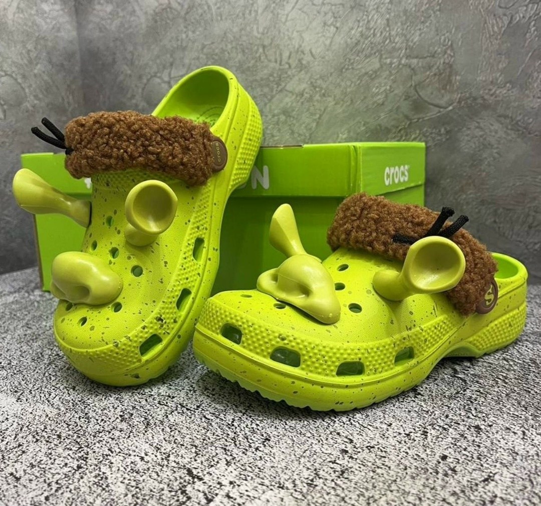 сандалии x dreamworks classic clog 'shrek' crocs, зеленый,crocs classic clog,crocs classic clog dreamworks shrek,x crocs classic clog,клогги для детей crocs classic clog dreamworks shrek зеленый