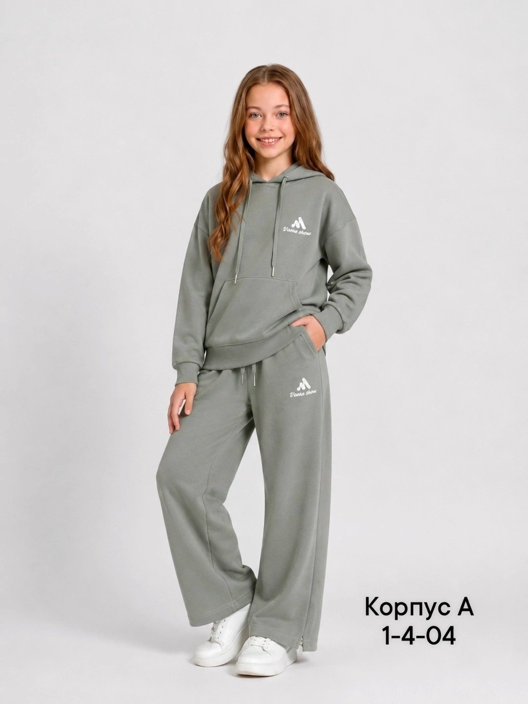 костюм из футера серый меланж,спортивные костюмы,костюм для девочек,спортивные костюмы для девочек,костюм детский (худи, брюки) minaku цвет светло-серый меланж