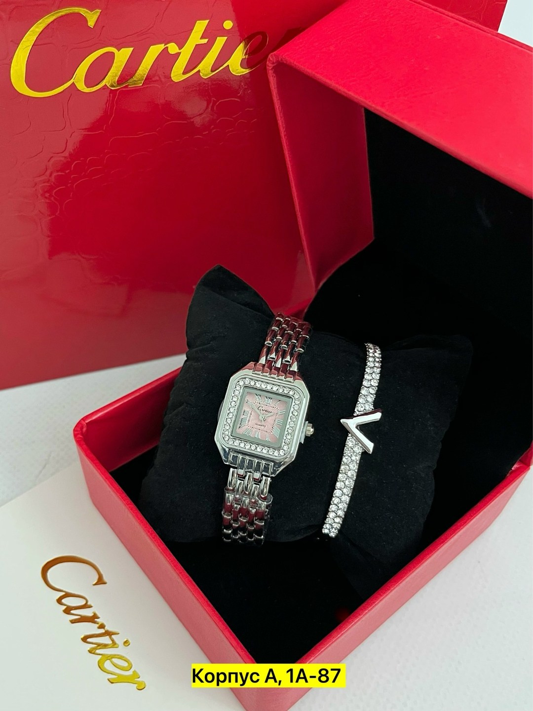 часы наручные с браслетами,женские наручные часы cartier,cartier часы женские наручные с браслетом,подарочный набор женский часы картье с браслетами в коробке,часы наручные cartier