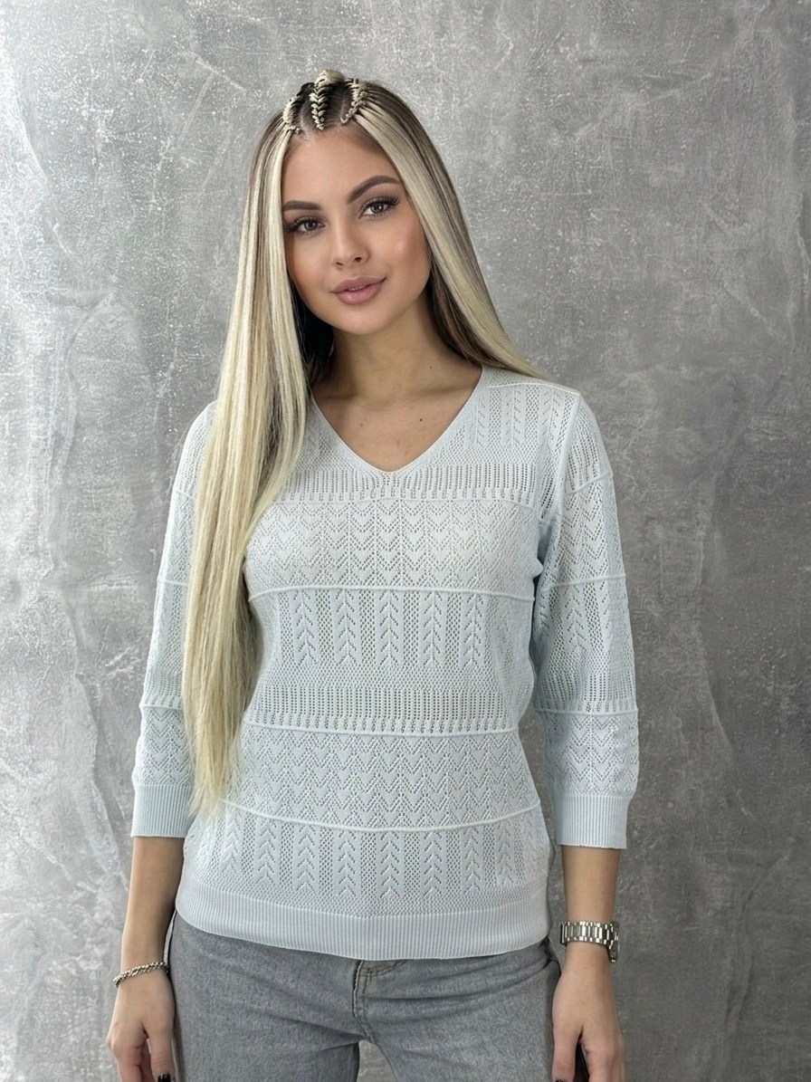 кофта нарядная с ажурным рукавом yixuan 208539920,женская кофта,кофта с ажурными буфами,кофта с люрексом,красивая кофта