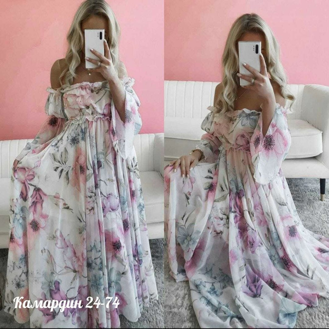 ткань шифон,платье 👗,платье женская,летнее платье в пол,платье нарядное