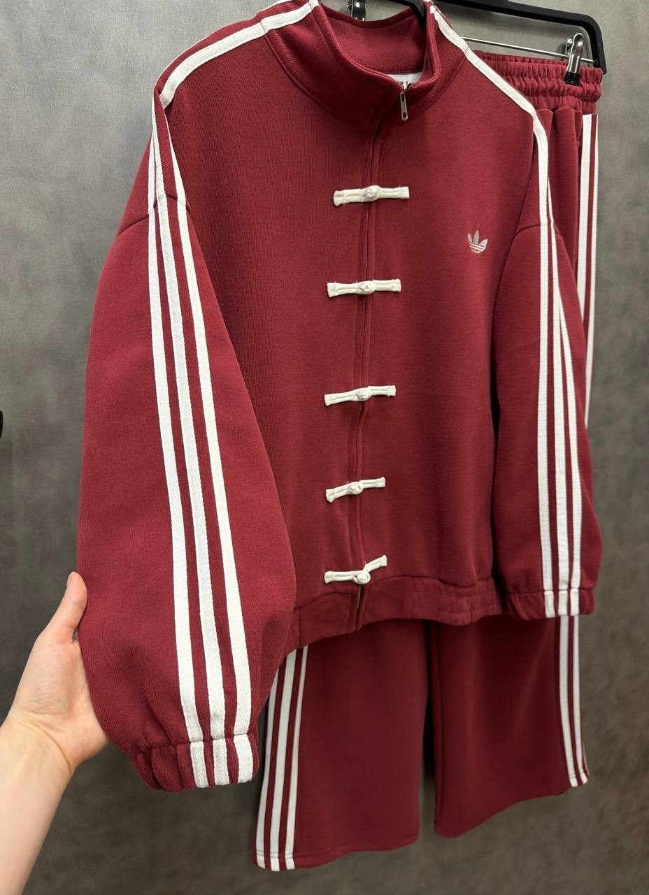 китайский стиль,стильные наряды,adidas мужская и женская классическая новая китайская замшевая куртка jy8276,модная куртка,adidas chinese new year jacket