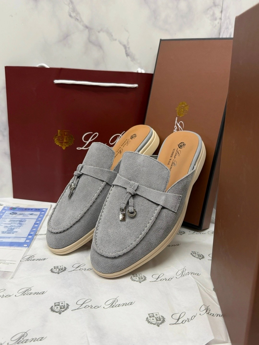 мюли loro piana,,лоферы loro piana,женские замшевые мюли loro piana голубые,лоферы замшевые