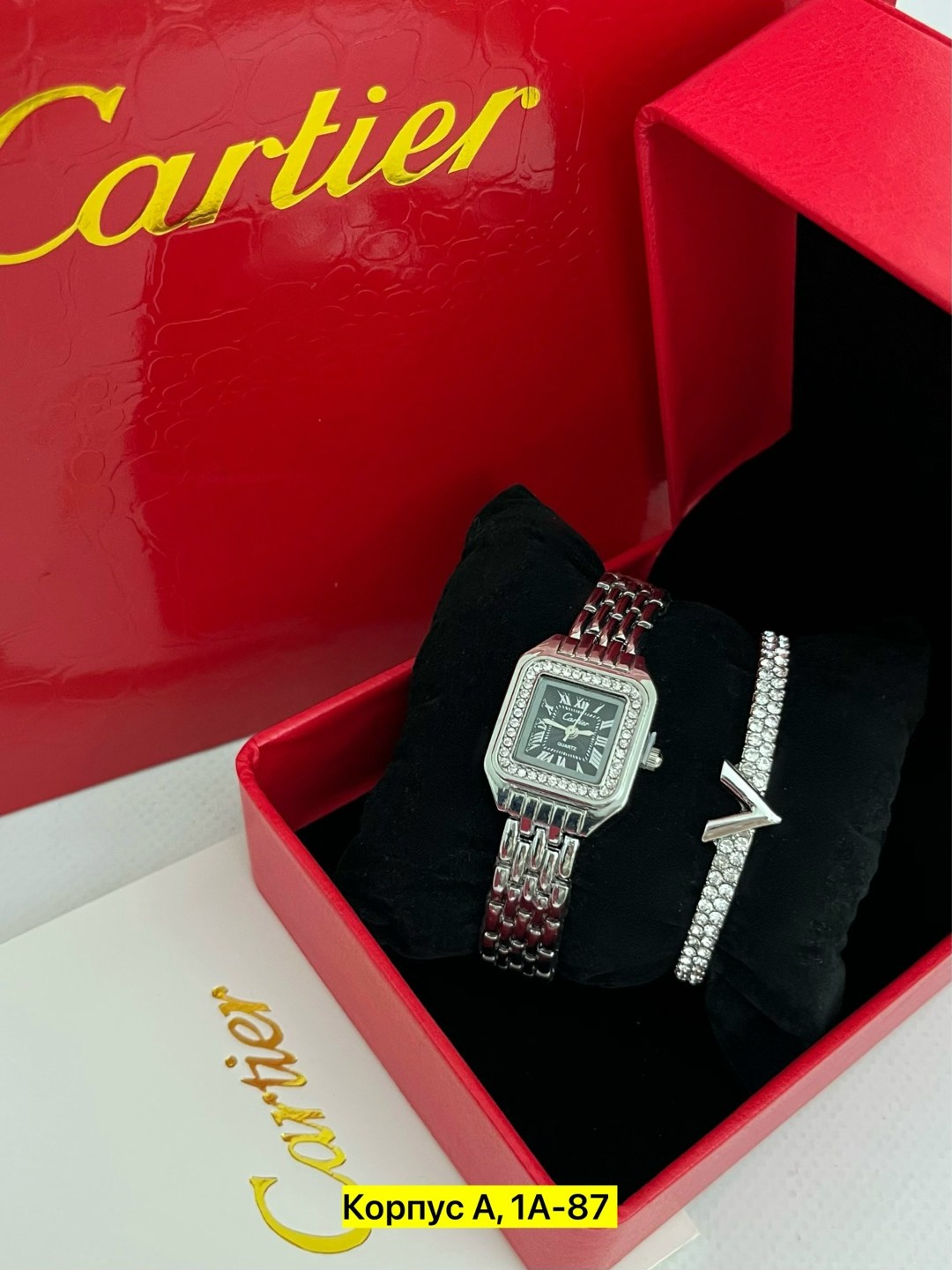 часы наручные с браслетами,женские наручные часы cartier,cartier часы женские наручные с браслетом,подарочный набор женский часы картье с браслетами в коробке,часы наручные cartier